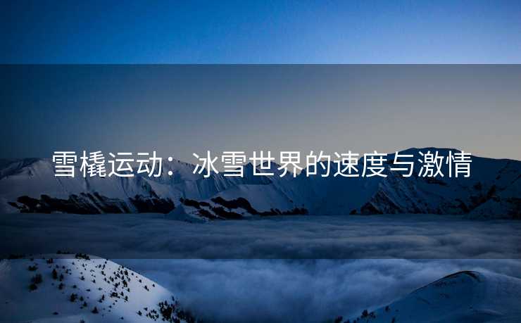 雪橇运动：冰雪世界的速度与激情